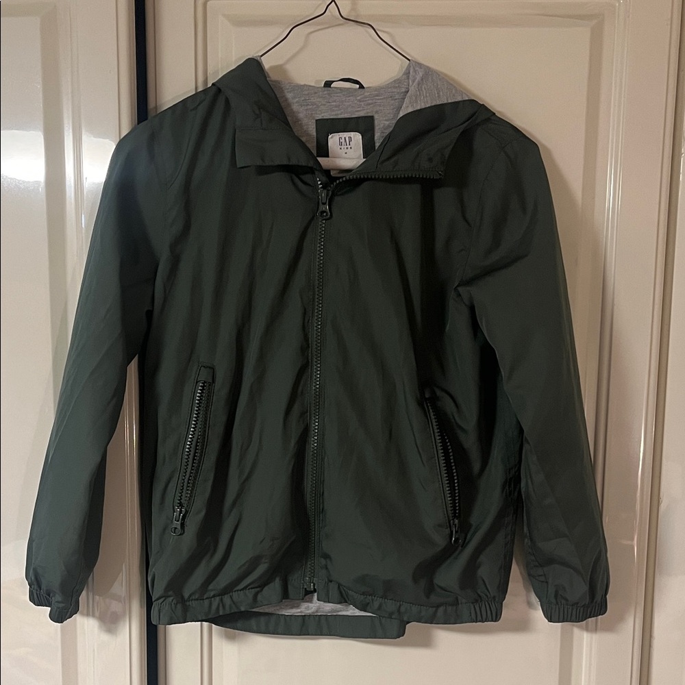 GAP Boys Hooded Zip Windbreaker - Forest Green
